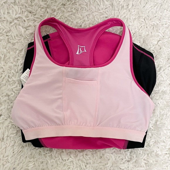 Skirt Sports Racerback Shelf Bra Hidden Pocket - Picture 6 of 8